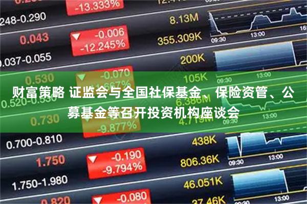 财富策略 证监会与全国社保基金、保险资管、公募基金等召开投资机构座谈会